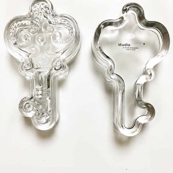 Studio Silversmiths Key Cut Crystal Jewelry Trinket Storage Box Clear Crystal - Picture 3 of 5